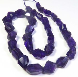 ลูกปัดพลอยสีม่วงธรรมชาติ9-15มม. 16 "พลอยเจียระไนแบบไม่สม่ำเสมอเกรดสูง200กะรัต - Product Image 2