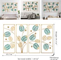Décoration murale en métal moderne personnalisable à motifs de feuilles, faite à la main, pour la maison, l'hôtel, le restaurant, le bureau - Décoration suspendue pour mariage et nouvel an