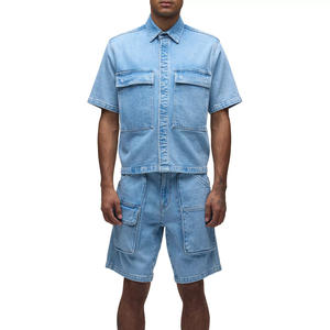 Pantalones cortos de mezclilla de verano personalizados para hombres, ropa de calle informal OEM con logotipo de marca privada y tela de algodón duradera - Product Image 2