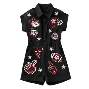 Mono Informal Negro para Mujer, Estilo Veraniego para Días de Juego, Cintura Alta, Transpirable, Cómodo, con Lentejuelas Bordadas, 100% Algodón - Product Image 2