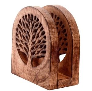 Design simple maison cuisine table en papier de soie Table à manger décorative mangue et porte-serviettes en bois d'acacia - Product Image 3