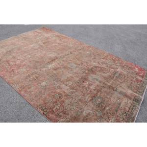 Alfombra de lana de retazos rojo Beige respetuosa con el medio ambiente tradicional, 6,6X10,4 pies, pila media, rectángulo turco, pasillo, habitación de látex para adolescentes, cabecera - Product Image 4