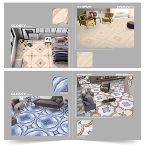 กระเบื้องปูพื้นเซรามิกเคลือบเงา ขนาด 600x600 มม. คุณภาพพรีเมียม ดีไซน์ทันสมัย เหมาะสำหรับใช้ในวิลล่า ซูเปอร์มาร์เก็ต พร้อมคุณสมบัติต้านเชื้อแบคทีเรีย - Product Image 4