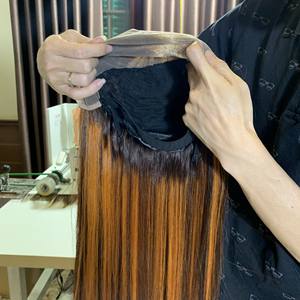 Perruques en cheveux humains lisses à la mode Extensions frontales en dentelle transparente des vendeurs de cheveux vietnamiens bruts - Product Image 3