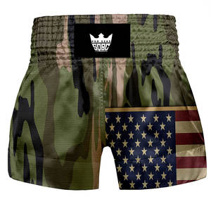 กางเกงมวยไทยชายขายดี คุณภาพสูง สำหรับฝึกซ้อม ผลิตจากผ้าสแปนเด็กซ์/โพลีเอสเตอร์ แห้งเร็ว น้ำหนักเบา รับสกรีนโลโก้ด้านหน้า ระบายอากาศได้ดี - Product Image 1