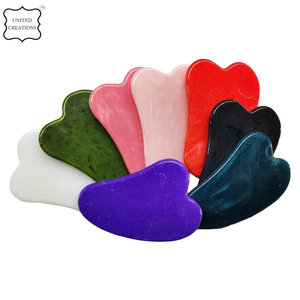 Masajeador corporal Gua Sha de Piedra Rosa de gran tamaño personalizado para fisioterapia, incluye herramienta de tablero de masaje con piedras negras, azules y blancas - Product Image 3