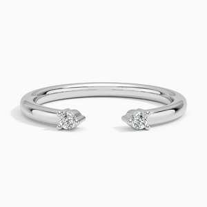 Ensemble de deux pierres rondes brillantes taillées en diamant cultivé en laboratoire en or véritable massif 14k diamant bijoux fins Double pierre bague ouverte - Product Image 3