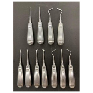 11-Piece Set of Reusable Manual Dental <b>Elevator</b> Surgical Instruments and Burs Made From Steel - Product Image 1