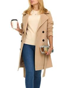 Ropa de calle clásica con cinturón para mujer, a prueba de viento, cálida, gruesa, transpirable, ropa de trabajo, prendas de vestir, informal, largo, atractivo - Product Image 3