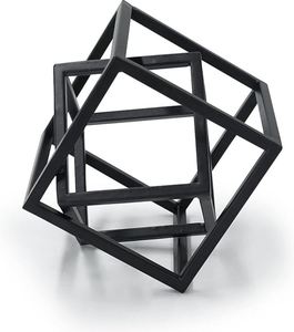 AK Laiton Moderne Géométrique Cube Métal Artisanat Sculpture De Table Noir Enduit De Poudre Finition Meilleur Prix pour Restaurant Hôtel - Product Image 3