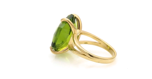 Awesome Handmade Silver Gold Plated <b>Ring</b> Peridot Quartz Gemstones hexagon Shape 6mm Prong Set Fashion jewelry For Birthday Gift - Product Image 4