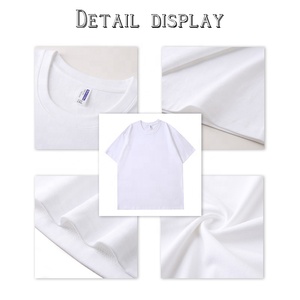 Gran oferta, Camiseta 100% de algodón para hombre, camiseta de alta calidad con cuello grueso de 300 Gsm, Camiseta con estampado bordado personalizado de gran tamaño pesado - Product Image 6