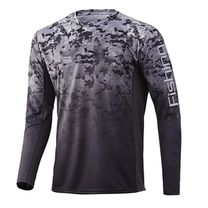 Camiseta de Pesca Personalizada de Punto para Hombre, Manga Corta, Estampado de Camuflaje, Protección Solar UPF 50, Transpirable, Secado Rápido, Ropa Deportiva - Product Image 1