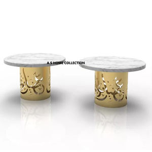 Soporte de pastel de aluminio dorado de palmera de alta calidad elegante acabado plateado para servir frutas y pasteles de hotel y boda - Product Image 5