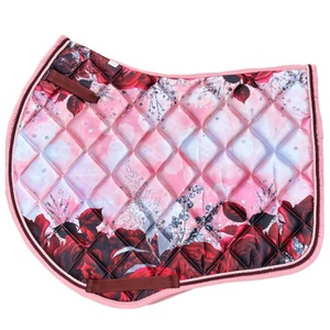 Sous-selle en coton sublimé à motifs floraux, sous-selle de saut en satin - pour l'équitation, le saut d'obstacles et autres sports équestres 2025 - Product Image 2