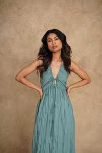 ชุดเดรสเซ็กซี่สำหรับผู้หญิงชุดฤดูร้อนสายรัดครอสโอเวอร์คอวีแบบผูกด้านหน้าข้างคอวี - Product Image 3