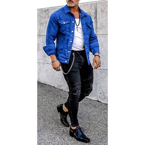 New Unisex Coated Stand Collar <b>Vintage</b> <b>Denim</b> <b>Jacket</b> 100% Organic Cotton Winter Hip Hop Casual - Product Image 5