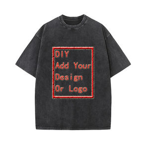 Camiseta de manga corta Vintage con lavado ácido de alta calidad para hombres y mujeres, 260g de algodón, diseño de logotipo personalizado, ropa de calle de punto de Bambú - Product Image 3