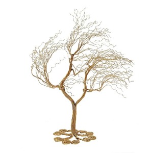 Árbol Dorado con Diseño de Hojas Onduladas por el Viento, Pieza Decorativa Única para Mesa, para Decoración del Hogar, Oficina, Regalo para Fiestas - Product Image 1