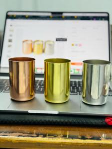 Living Room Candle <b>Wax</b> Jar <b>Wax</b> <b>Pot</b> Tabletop Steel Best Handmade Gifts Decorative Metal Made in India Home Decoration Silver Bowl - Product Image 6