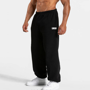Pantalon de survêtement pour homme en molleton 100% coton de haute qualité, coupe ample, poids lourd, jambe droite, surdimensionné, pour l'entraînement, la salle de sport, la course à pied - Product Image 6