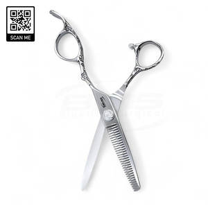 Ensemble de ciseaux de barbier ergonomiques en acier inoxydable de qualité supérieure, tension réglable, légers, à bord tranchant, pour la coiffure et la coupe de cheveux - Product Image 4