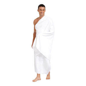 Nouveau tissu pur 100% coton Ihram Hajj et Omra Ihram pour hommes musulmans deux pièces serviette en tissu avec Logo personnalisé - Product Image 1