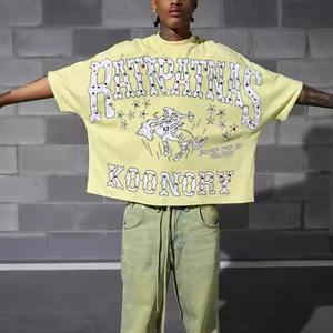 Venta al por mayor de camisetas con logotipo personalizado para hombres 100% algodón Camiseta holgada de corte pesado 260 Gsm Streetwear camiseta para hombres - Product Image 6