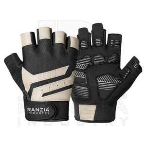 Workout Gym Weightlifting Gloves Silicone Print Palm Enhanced Protection Shock Absorbing New Design Fitness for Men and Women - Product Image 1