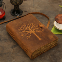 Diario de Viaje Retro Hecho a Mano, Exclusivo, con Grabado de Árbol de la Vida, Cuaderno de Cuero Estilo Vintage, Libro de Bocetos de Tapa Blanda, Regalo, Acuarela