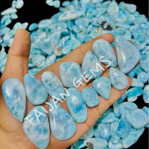 FAIJAN GEMS Natural <b>Larimar</b> Loose Gemstone Cabochon Polished Mix Shape All Size Crystal Jewellery Pendant Making Gemstone Third - Product Image 2