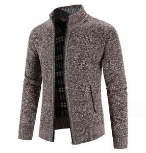 Pull à la mode pour hommes avec logo personnalisé du service OEM vente en gros de chandails à fermeture éclair pour hommes coupe ample pull tricoté d'hiver pour hommes à vendre - Product Image 6