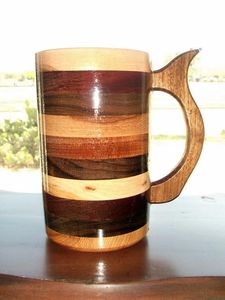 Tasses à bière en bois écologiques Tasse à bière allemande Tasse à café créative avec poignée pour les restaurants de fête de Noël - Product Image 3