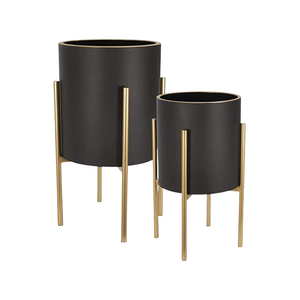Ensemble de 3 pots de fleurs dorés, design simple, pour décoration extérieure et événements – Vente flash - Product Image 2