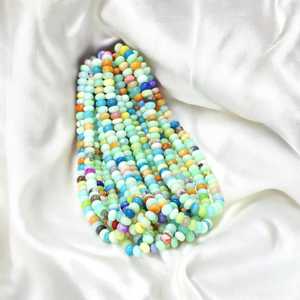 Inde vente en gros Multi Disco bonbons opale lisse Rondelle perles de pierre 7mm & 10mm brins pour la fabrication de bijoux - Product Image 3