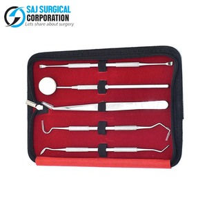 Ensemble de bureau dentaire essentiel de 5 pièces Instruments chirurgicaux manuels en acier inoxydable pour usage professionnel Pratique quotidienne certifiée CE - Product Image 5