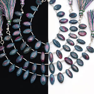 Premium <b>Ruby</b> Kyanite Smooth Marquise Shape 6 Inch 11x7-15x9 MM Natural Gemstone Strand Beads for Handmade Jewelry Making - Product Image 2