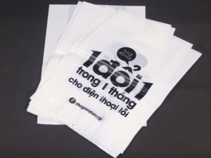 Sacs à provisions biodégradables personnalisés en PLA LDPE étanches à l'humidité découpés à l'emporte-pièce impression d'héliogravure d'expositions de vente au détail de supermarché - Product Image 4