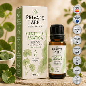 Huile végétale de Centella Asiatica en marque privée 10ml OEM |   Huile cosmétique raffermissante anti-âge naturelle |   Espagne UE - Product Image 1