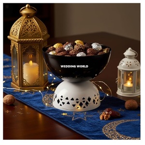 Bol à chocolat fini noir et blanc, forme ronde, bol décoratif pour bonbons, taille personnalisée, bol à chocolat design - Product Image 1