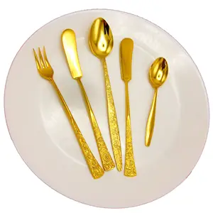 Premium Quality Bulk Gold Classic Stainless Steel Cutlery Set Knife Spoon Fork Party Silverware Flatware Sets for Wedding Hotel