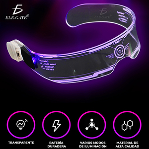 Occhiali LED con 7 Colori e 5 Modalità, Montatura in Plastica Trasparente - Product Image 5