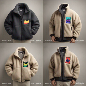 High Quality New Design Custom Logo Thick Full Zip <b>Mens</b> <b>Sherpa</b> Fleece <b>Sherpa</b> zipper <b>Jacket</b> With Pocket Wholesale Price - Product Image 6