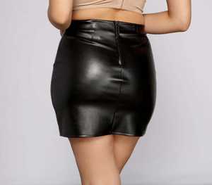 Vente chaude femmes jupe en cuir véritable taille haute élégant et confortable pour tenues décontractées méthode de tissage non tissé - Product Image 2