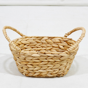 Panier de rangement en jacinthe d'eau Artex Dong Thap, tissé à la main, mini organisateur avec poignée - Product Image 2
