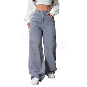 Plus Size 100% Cotton <b>Women</b> <b>Baggy</b> <b>Jeans</b> Outdoor Use Fashion Wear <b>Women</b> <b>Baggy</b> <b>Jeans</b> For Adult - Product Image 1