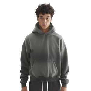 เสื้อมีฮู้ดลายล้างวินเทจผ้าคอตตอนโอเวอร์ไซส์เปิดไหล่ชายเสื้อแนวสตรีทผ้าซีดจางมีฮู้ดสำหรับผู้ชาย DP จัดส่ง - Product Image 1