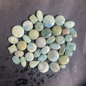 Piedra preciosa aguamarina natural, venta al por mayor, lote de Aguamarina hecho a mano, cabujón de Aguamarina, fabricación de joyas, piedra preciosa de cristal, - Product Image 1