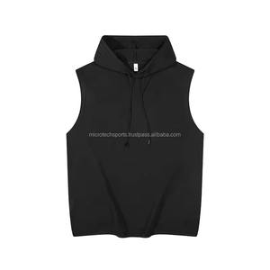 Débardeur de course à capuche de haute qualité pour hommes-Gilet de gymnastique en spandex à séchage rapide pour la musculation - Product Image 2