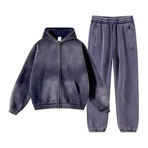 Ensembles de sweats à capuche et de sweat-shirts décontractés en coton 100% respirant pour l'hiver, sweats à capuche et joggings délavés à l'acide, sur mesure pour hommes, femmes et jeunes - Product Image 5